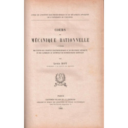 Cours de Mecanique Rationnelle a l'Usage des Eleves de l'Institut...