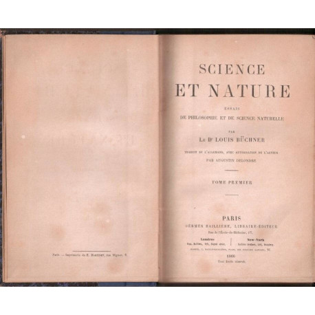 Science et nature. Essai de philosophie et de science naturelle....