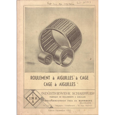 Roulement à aiguilles à cage. cage à aiguilles