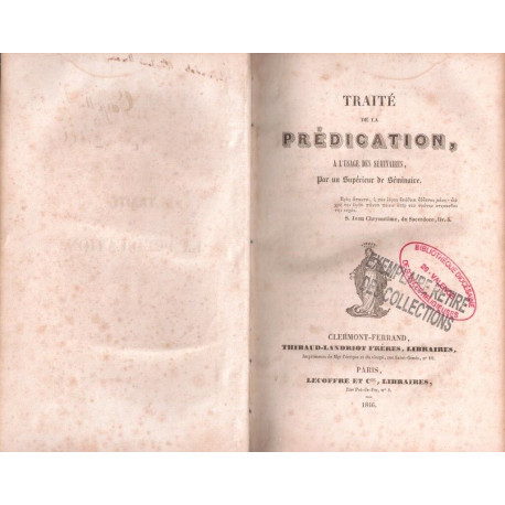Traité de la prédication à l'usage des Séminaires