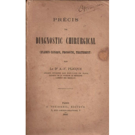 Précis de diagnostic chirurgical