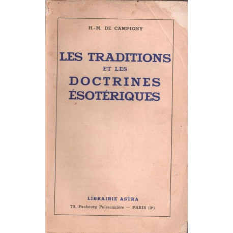 Les traditions et les doctrines ésotériques