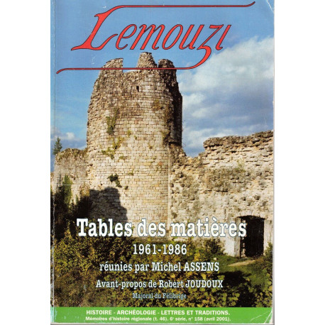 Lemouzi N 158 tables matieres