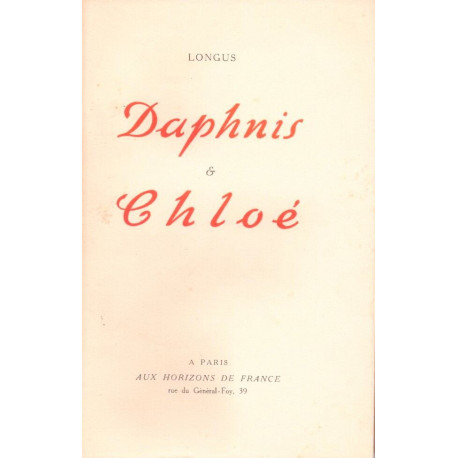 Les amours pastorales de Daphnis et Chloé