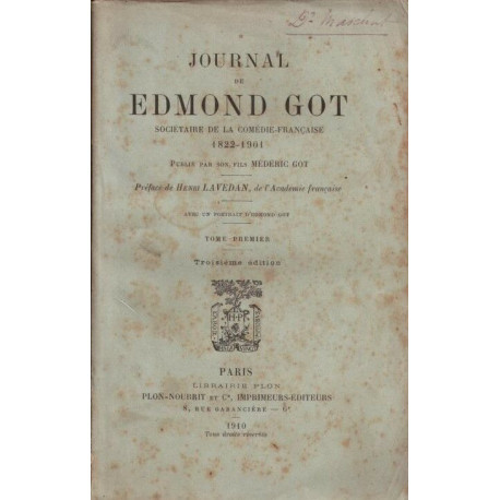 Journal - tome 1 1822-1901