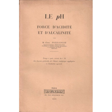 Le pH force d'acidité et d'alcalinité