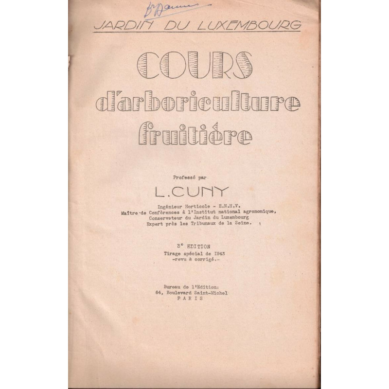 Cours d'arboriculture 3ème édition