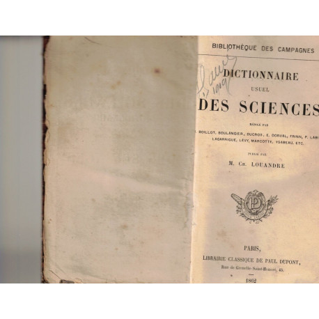 Dictionnaire usuel des sciences