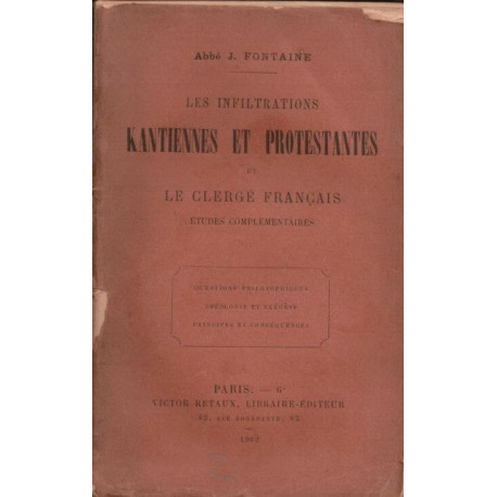 Les infiltrations kantiennes et protestantes