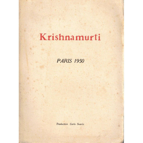 Krishnamurti Paris 1950