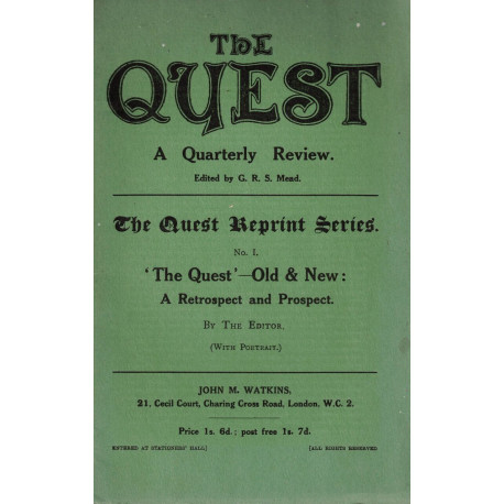 THE QUEST: A Quarterly Review N 1