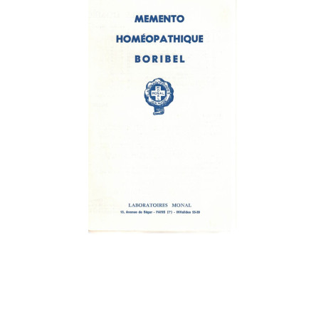 Memento homéopathique boribel+ bonal