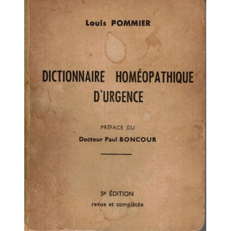 Dictionnaire homéopathique d'urgence