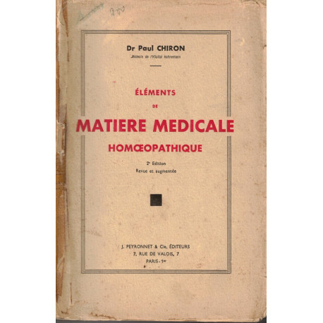 Eléments de matière médicale homoeopathique