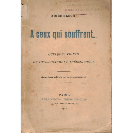 A ceux qui souffrent