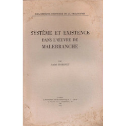 Système et existance dans l'oeuvre de Malebranche