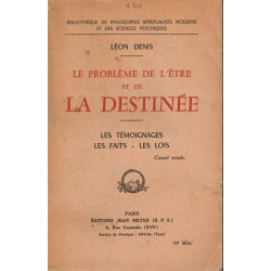 Le problème de l'être et de la destinée