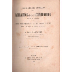 Leçons sur les anomalies de la réfraction et de l'accomodation