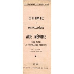 Chimie I Métalloïdes Aide-Mémoire Exercices et Problèmes Résolus