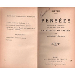 Pensées - de MORALE de GOETHE