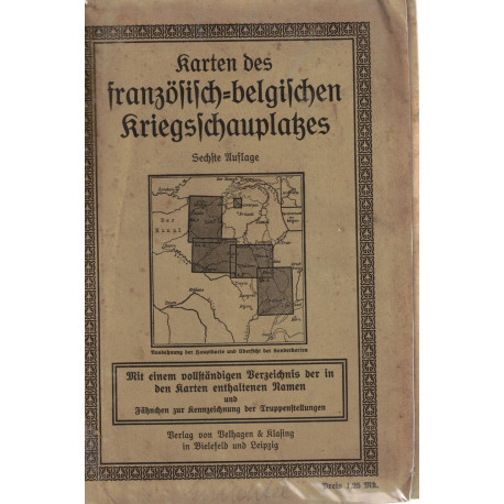 Karten des französisch-belgischen Kriegsschauplatzes